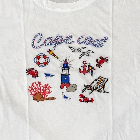 NWT LOFT Lou & Grey White W/Cape Cod Graphic Softserve Tee - Picture 3 of 11